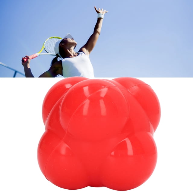 Reaction Ball, Rubber Bright Color Hex Reaction Trainer Ball for Basketball, Tennis and Other Competitive Sports