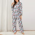 thumbnail image 2 of Lsque Panda And Rose Pattern Long Sleeve Pajama Set for Women - Soft 2-Piece Sleepwear and Loungewear Set with Pockets, Comfy Nightwear-XX-Large, 2 of 7