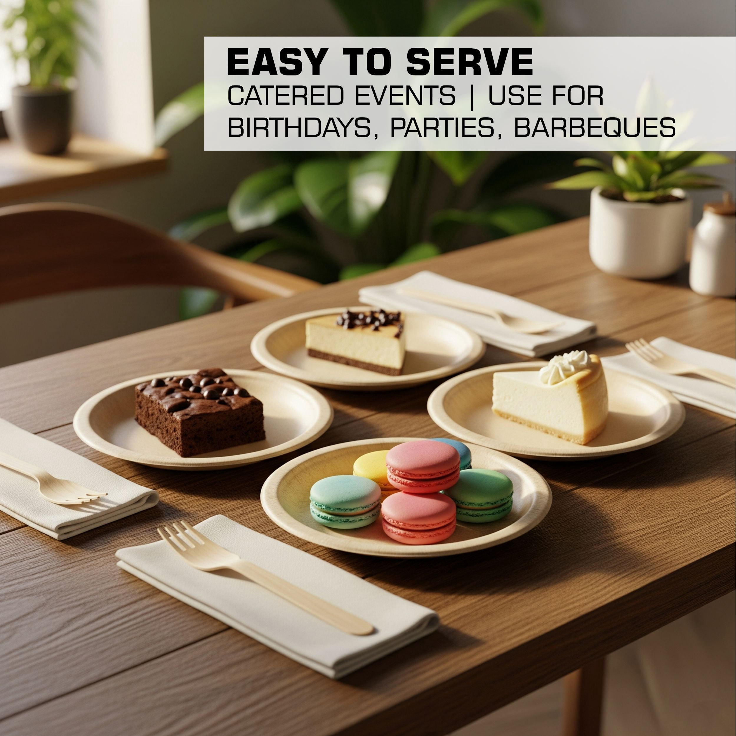 EcoQuality 100% Compostable 6-Inch Plates [500 Count] - Natural SugarCane Biodegradable Compostable Bagasse Bamboo Environmentally Friendly - Plates for Dessert, Appetizers, Birthdays, Microwavable
