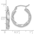 thumbnail image 5 of Auriga Fine Jewelry 10K White Gold 3mm Twisted Hoop Earrings for Women, 5 of 5