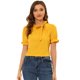 thumbnail image 1 of Top Elegante De BluDe ManCorDe OficiDe Las Camisas Del Cuello De PajariDe Las Mujeres Amarillo oscuro XS, 1 of 4