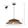 thumbnail image 3 of SAFAVIEH Brunia LED Natural Paper Pendant Light with Brown Shade, 3 of 8