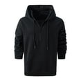 thumbnail image 3 of Mens Hoodie Pullover Fashion Quilted Hoodies Casual Fall Winter Long Sleeve Hooded Sweatshirt With Pocket,Size M-3XL, 3 of 6