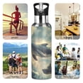 thumbnail image 7 of Yayeee 20oz Insulated Water Bottle Double Wall Stainless Steel with Flip Straw Lid, Beige Floating Whale, 7 of 7