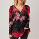 thumbnail image 2 of Tops para mujer, camiseta de talla grande con cuello en V y cremallera, Camiseta con estampado de mariposa de manga larga, Jersey informal, Tops para mujer 2021, 2 of 4