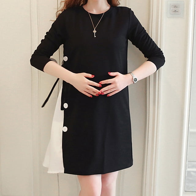 FcBaudy Robe de Maternité, Robes de Grossesse, Robes d'Été pour Femmes Vêtements d'Été pour Femmes Enceintes Robe Patchwork Ample Surdimensionnée Robe pour Femmes Enceintes Robe de Maternité