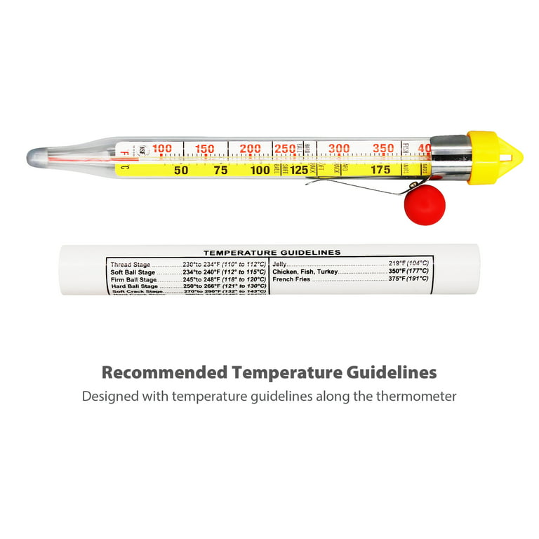 Mainstays Candy Thermometer, Clip Attachment with Easy to Read Red