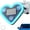 Blue, variant on CLIQKWEN Car Solar Heart LED Light,Valentine's Day Solar Powered Triangle Heart LED Light – Wireless IP65 Waterproof C-Pillar Ambient Neon Light, Romantic Car Interior Decor for Couples