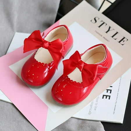 

ANXINDAXZ Toddlers Girls Shoes Children s Flats PU Patent Leather Kids Dress Shoes Soft Cute Princess Sweet With Butterfly-knot Bowtie New