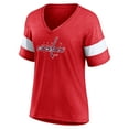 thumbnail image 2 of Women's Fanatics Heather Red Washington Capitals Distressed Tri-Blend V-Neck Half-Sleeve T-Shirt, 2 of 3