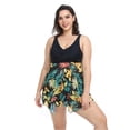 thumbnail image 6 of ibiyuan Womens Plus Size Swim Dress Swimsuit 2 Piece Rash Guard Capris Athletic Swimwear Bathing Suits for Women Floral Dress Swimsuits for Women,Black, 6 of 8