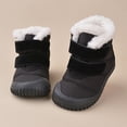 thumbnail image 5 of Otqutp Kids Toddler Cotton Fleece Ankle Boots Adjustable Winter Cozy Soft Booties Non Slip Warm Indoor Outdoor Walking Shoes, 5 of 5