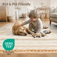 thumbnail image 4 of ODIKA 3'x5' Washable Accent Rug Pet Friendly, Non-Shedding Mat Seagrass Boho Herringbone Striped Minimalist Zigzag Lattice Border for Bedside, Nursery Room, 4 of 7