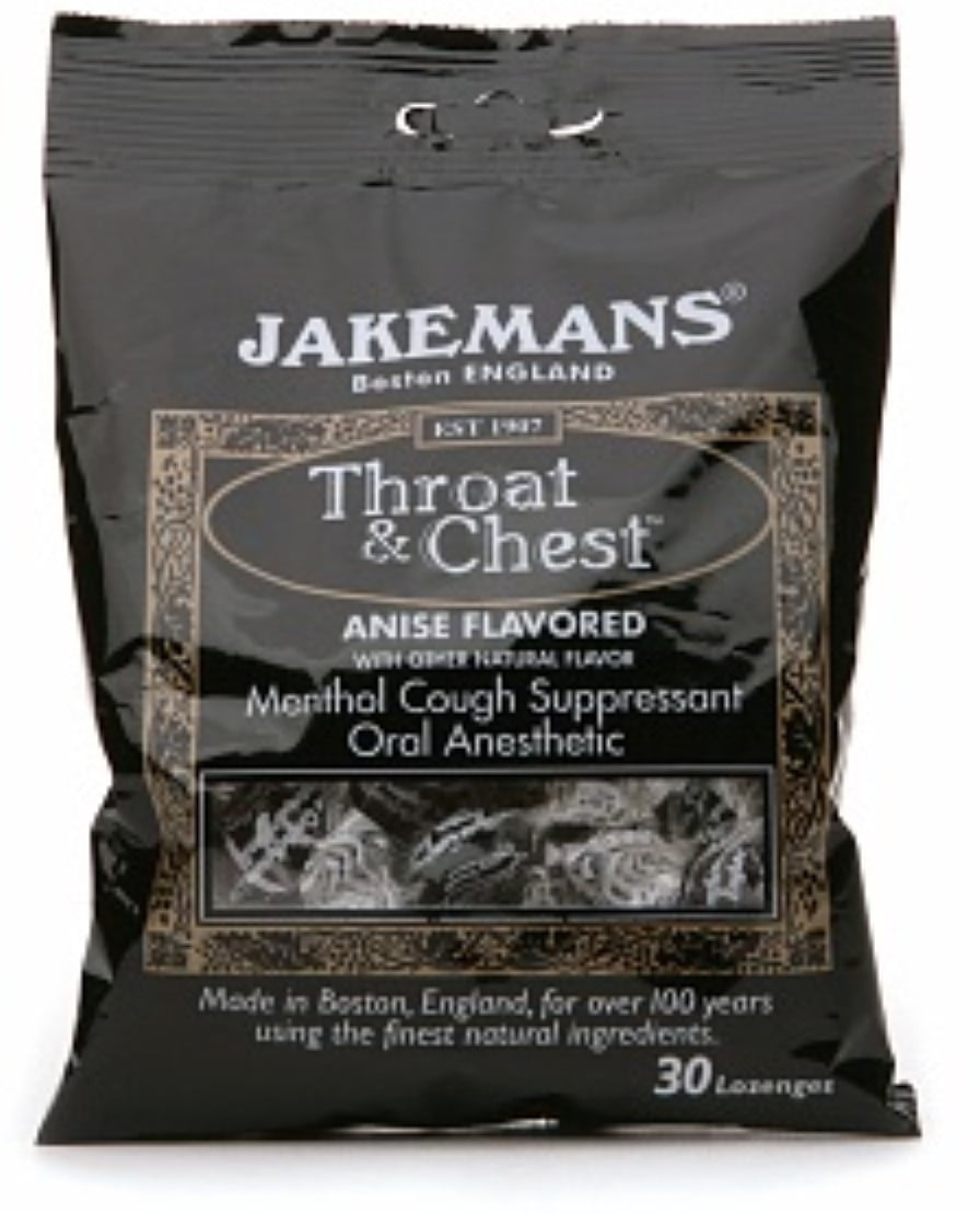 Jakemans Throat & Chest Lozenges, Anise Menthol 30 ea (Pack of 6)