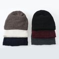thumbnail image 5 of ZSQDM Hat Neutral Women Men Autumn and Winter Solid Color Wool Hat Thickened Warm Ear Protection Cold Knitted Hat Scarf Two Piece Set beanie of Men Mens Hat Scarf ,Hat,& Gloves Men's Hats & Caps, 5 of 6