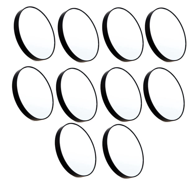 10piezas 10X Maquillaje Espejo de Aumento Espejo con Dos Ventosas Maquillaje Herramientas Espejo Redondo Espejo Grande Diez Veces de Aumento Negro