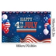 thumbnail image 3 of Zatoumnr Independence Day Gnome Banner Decorative Background Cloth Outdoor Party Atmosphere Arrangement Flag Independence Day Decorations American Memorial Day Blue Red Star Party Supples, 3 of 3