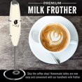 thumbnail image 2 of Bean Envy Milk Frother Handheld, Perfect For The Best Latte Whip Foamer (White), 2 of 4