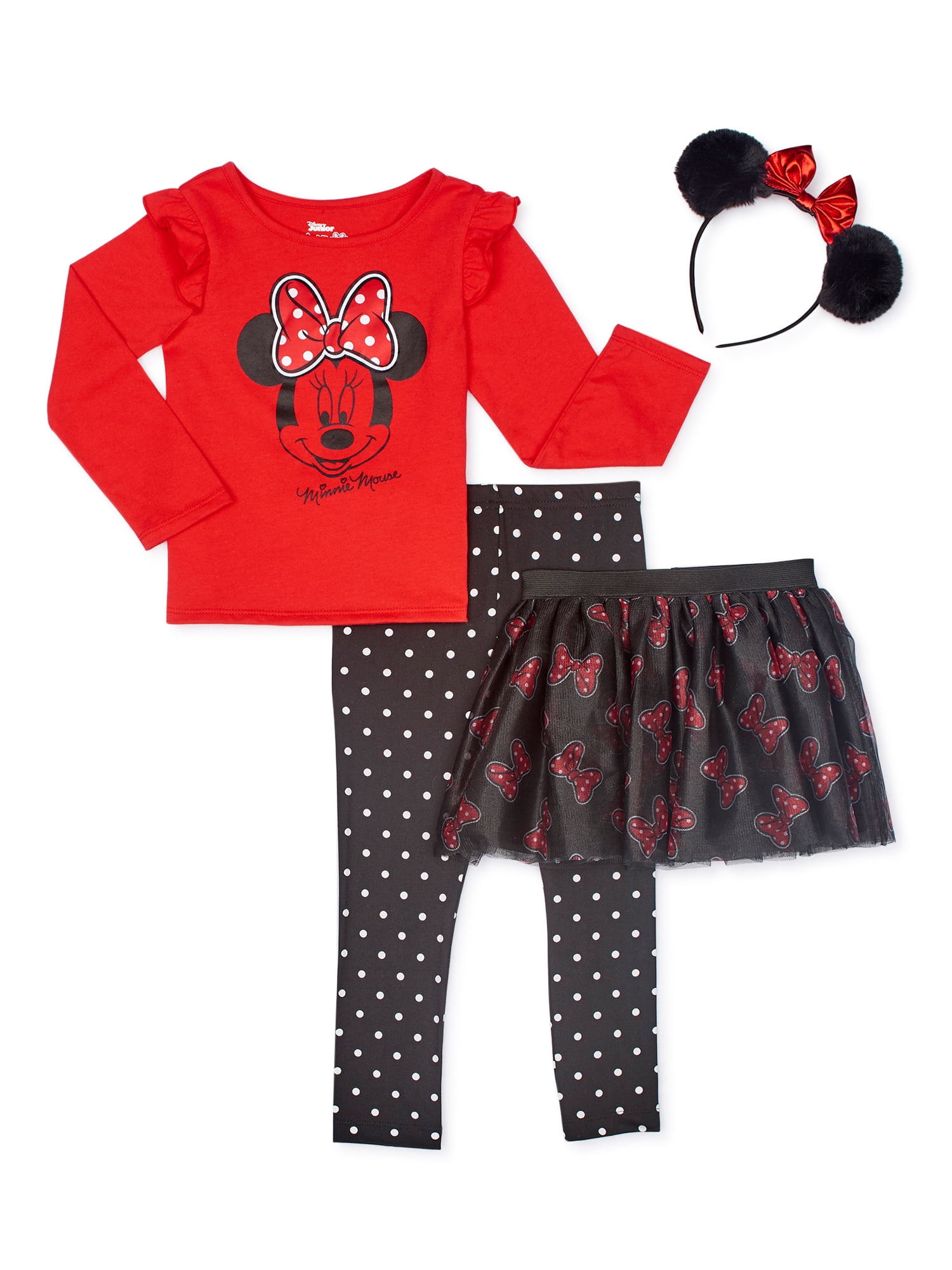 Minnie Mouse Girls T-Shirt Hoodie Activewear Zip up 2 PC Outfit Set WarnerBros Sizes 3T-7