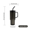 thumbnail image 1 of Vaso con agarradera Liso 1200 ml con popote, Negro, 1 of 5