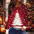 thumbnail image 2 of HAiming T-Shirts de Noël pour Femmes Grande Taille Manches Longues Col Rond Tuniques Graphiques de Noël pour Fête, 2 of 5