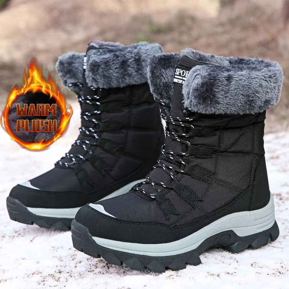 Dumajo Snow Boots For Women Winter Waterproof Shoes Thickened Faux Fur ...