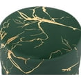 thumbnail image 7 of DUHOME Modern Round Velvet Ottoman Footrest Vanity Stool Bronzed Fabrics Padded Stool for Living Room, Bedroom Dark Green, 7 of 7