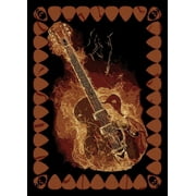 United Weavers Elements Flaming Guitar Woven Polypropylene Area Rug, Multi, 5'3" x 7'2"
