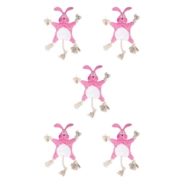 jesticaly Easy To Clean Plush Dog Toy Made Of Durable Polyester Made Of Polyester Squeaky Dog Soft Toy Pet Toy rabbit 5Set