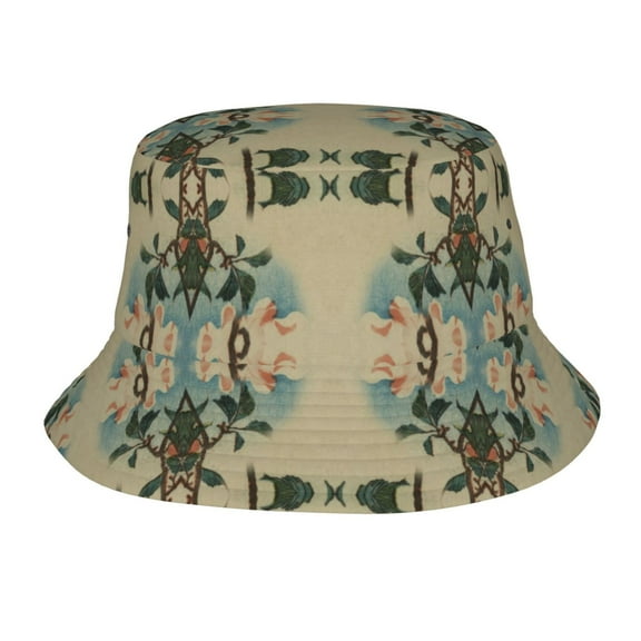 TEQUAN Foldable Polyester Adult Bucket Hat Abstract Vintage Style Prints Sun Beach Fishing Outdoor Cap Unisex