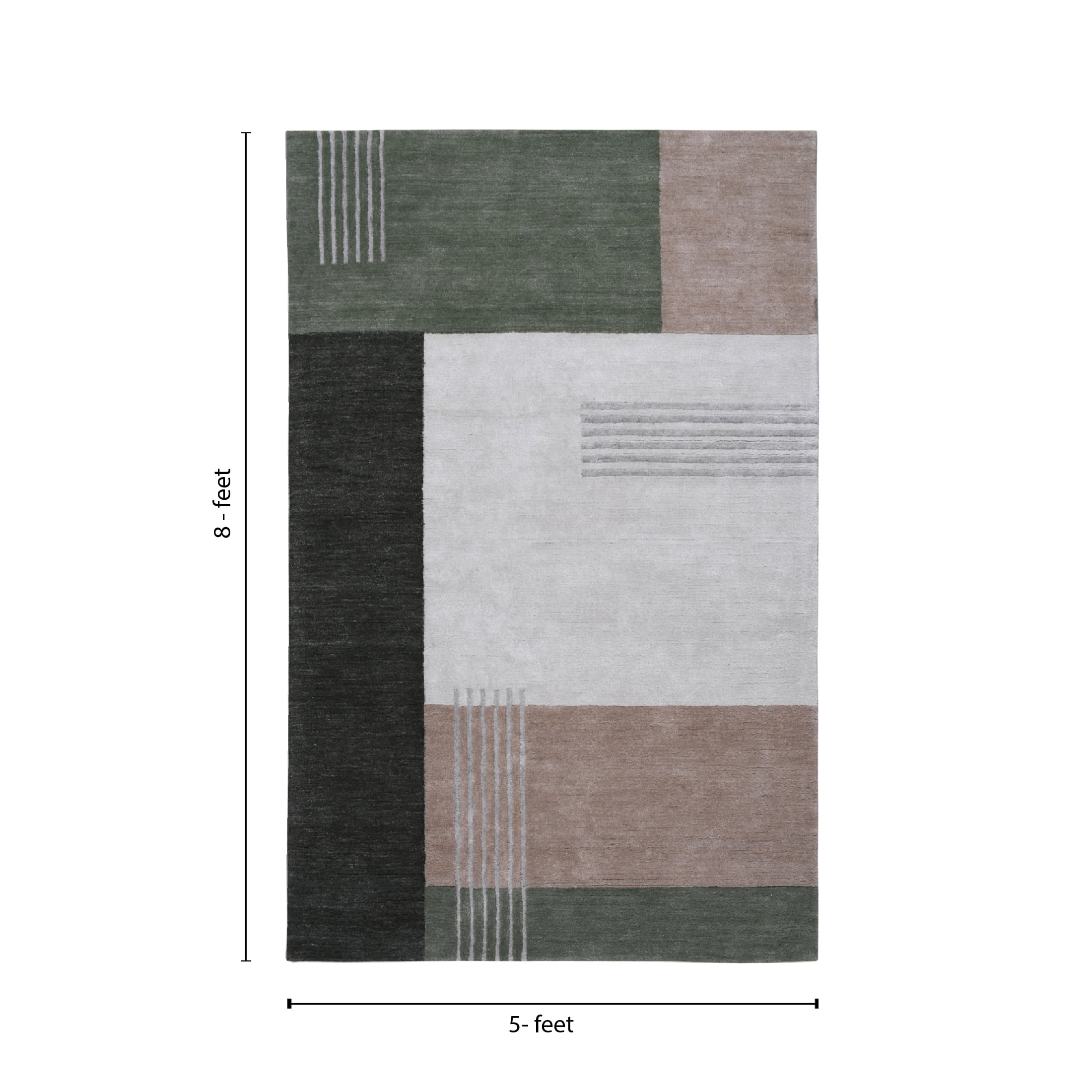Better Homes & Gardens 5' x 8' Asher Patchwork Color Block Area Rug, Green