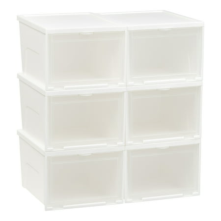 Mainstays Tall Front Entry Stackable Shoe Box, 6 (Best Items For Christmas Shoeboxes)