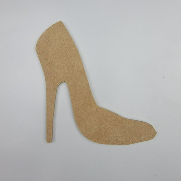 5" High Heel Shoe, Unfinished MDF Art Shape by Wooden Craft Cutouts, 1-8 Thickness