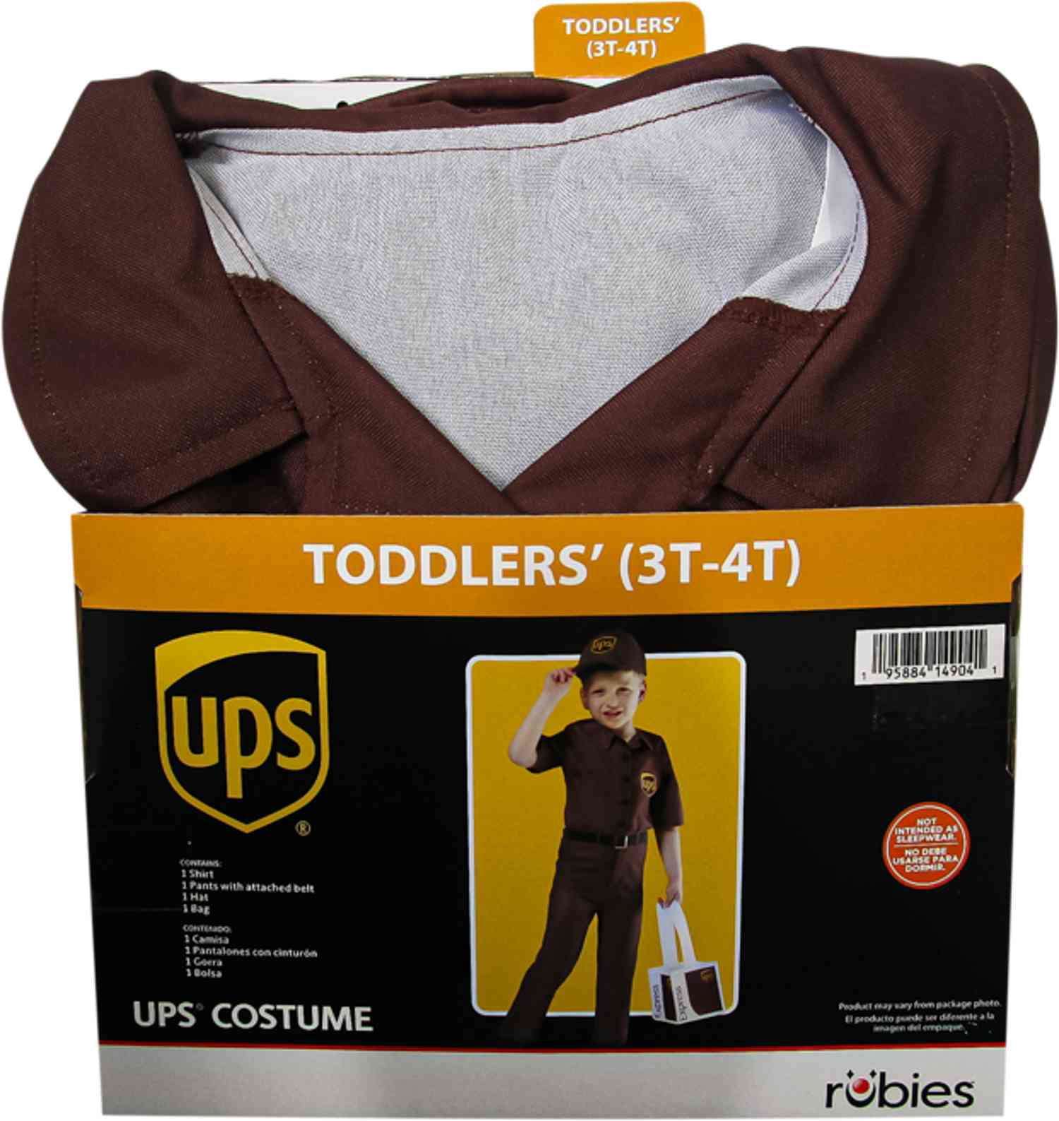 UPS Halloween Costume for Toddler, Size 3-4T, by Rubies