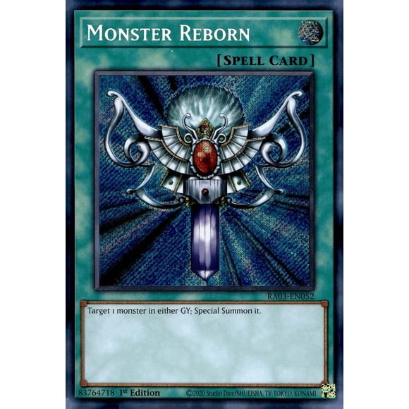 ¡Yu-Gi-Oh! Carta Secreta Rara Monster Reborn RA03-EN052