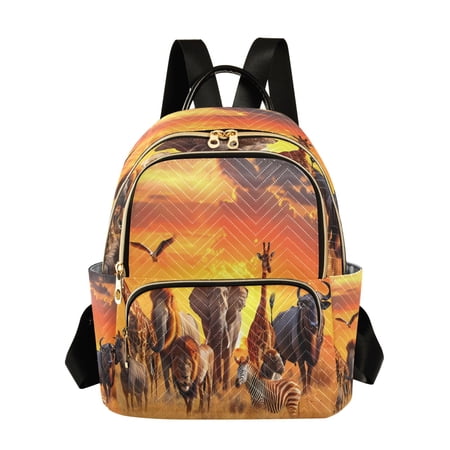 ALAZA Elephants Giraffe Womens Travel Laptop Backpack Large Daypack Ladies Shoulder Bags M