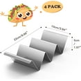 thumbnail image 4 of 4PCS Support de Taco en Acier Inoxydable avec Poignée, Détient Max 3 Tacos, Forme de Vague Support de Taco Antirouille pour Four, Cuisine et Restaurant - Argent, 4 of 5