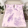 thumbnail image 2 of YST Girls Pink Full Sheets Spring Flower Bed Set, Purple Floral Bed Sheets Set Botanical Leaves Branches Sheet Sets, Ultra Soft Breathable Bedding Set for All Seasons, 2 of 5