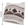 thumbnail image 3 of LRGSHF Women Cute Cat Ear Shaped Knit Hat, Vintage Cuffed Winter Hat Warm Ear Protection Pullover Cap, 3 of 4