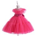 thumbnail image 2 of Ketyyh-chn99 Robe Fille Sans Manches Robe Tutu Fille Tout-Petit Été Contraste en Mesh Robe de Fête Mignonne Taille pour 7-8 Ans, Rose Vif, 2 of 6