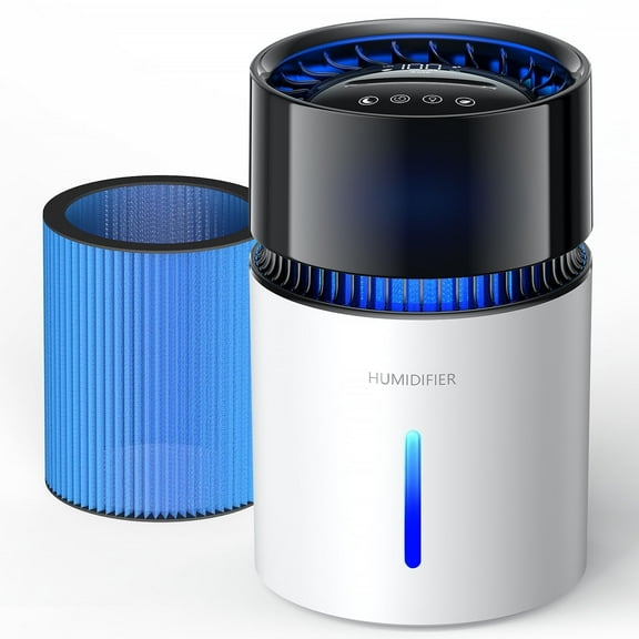3L Fogless Humidifier, Evaporative Humidifier up to 270 sqft, Cool Moisture Humidifier with Negative Ions,Stepless Speed & 1-8H Timer, with Premium Filter, Quiet Sleep Mode for Bedroom