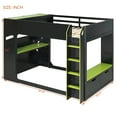 thumbnail image 2 of Harper & Bright Designs Full Size Gaming Loft Bed with Height-adjustable Desk & RGB Lights, Full Wood Loft Bed Frame with Storage Compartments & Hanging Rod, Green, 2 of 18