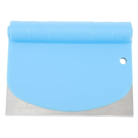 

2Pcs Kitchen Stainless Steel Dough Cutters with Scale Silicone Handle Cream Scrapers