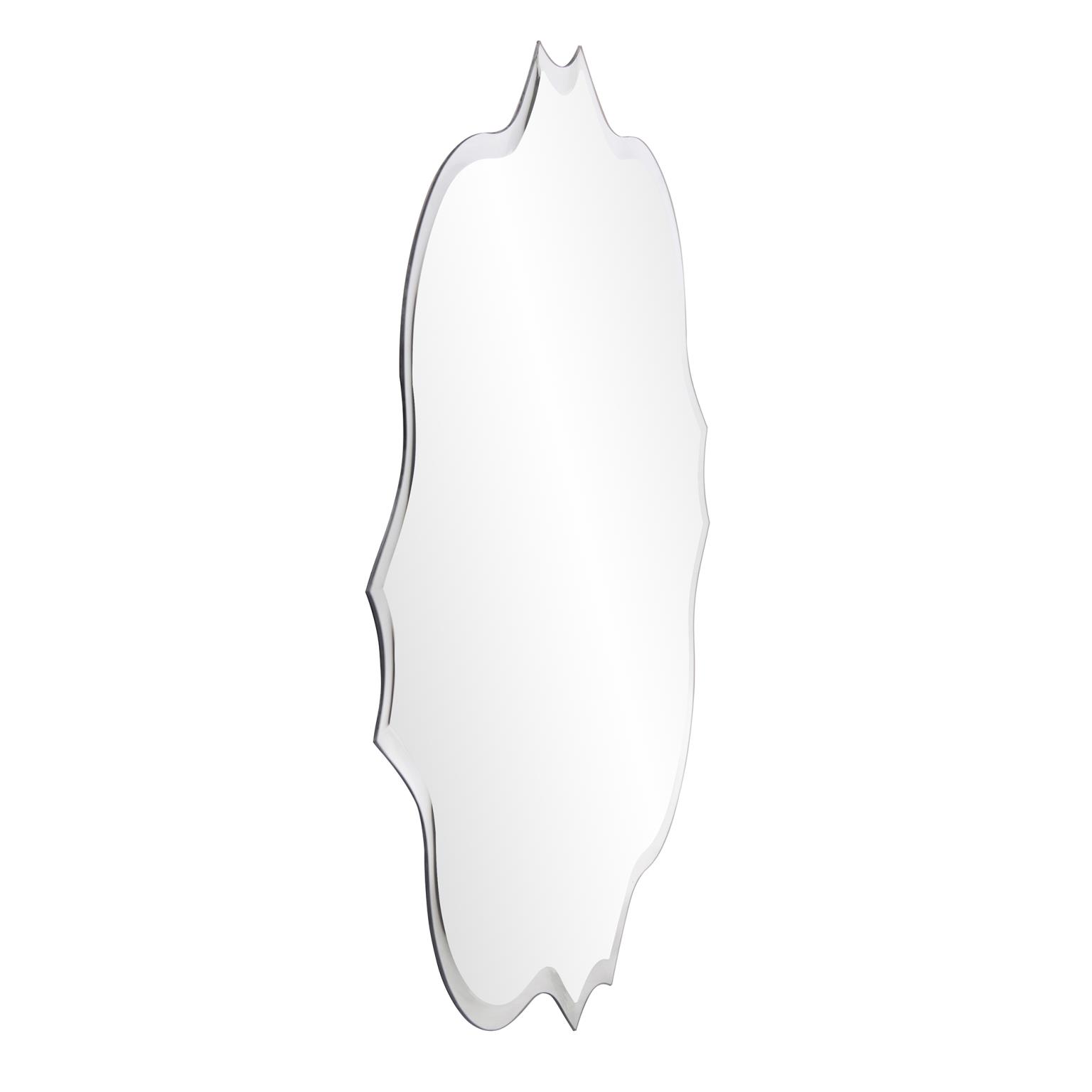 Tyler Dillon Frameless Beveled Mirror with Scalloped and Curved Edges - 36"D