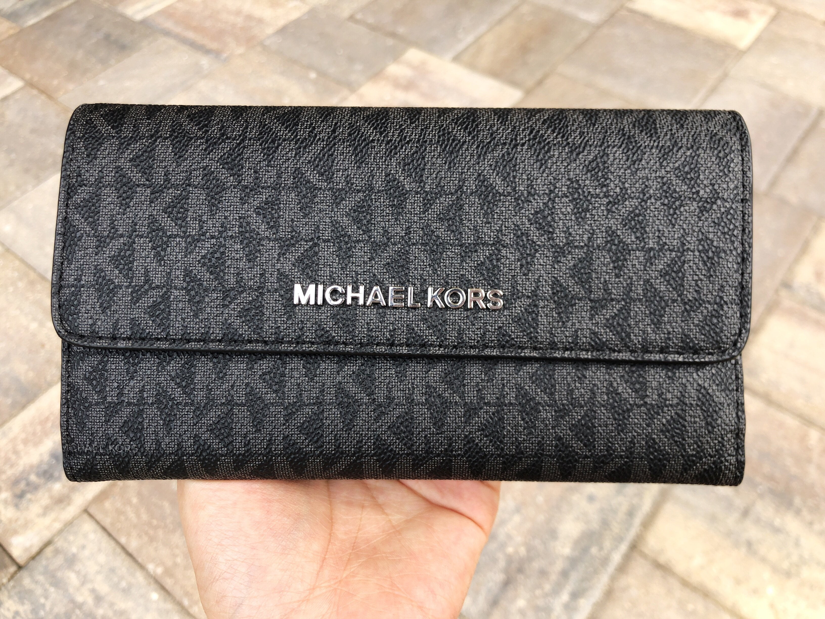 Michael Kors Jet Set Wallet grained cow leather black  34F9GM9E3L001   wardowcom