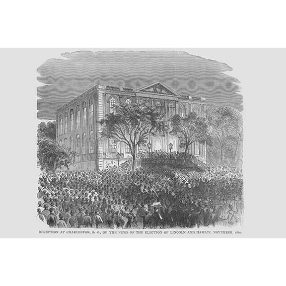 Lincoln Hamlin Election announced in Charleston-Fine Art Canvas Print (20" x 30")