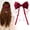 Wine, variant on CXHEGBEJ Elegant Long Ribbon Bow Hair Clip With Tassel Chains & Fluffyss Pom-Poms Silky Satin Hair Bows Hair Barrettes For Women Daily Weddings Parties Proms Pink