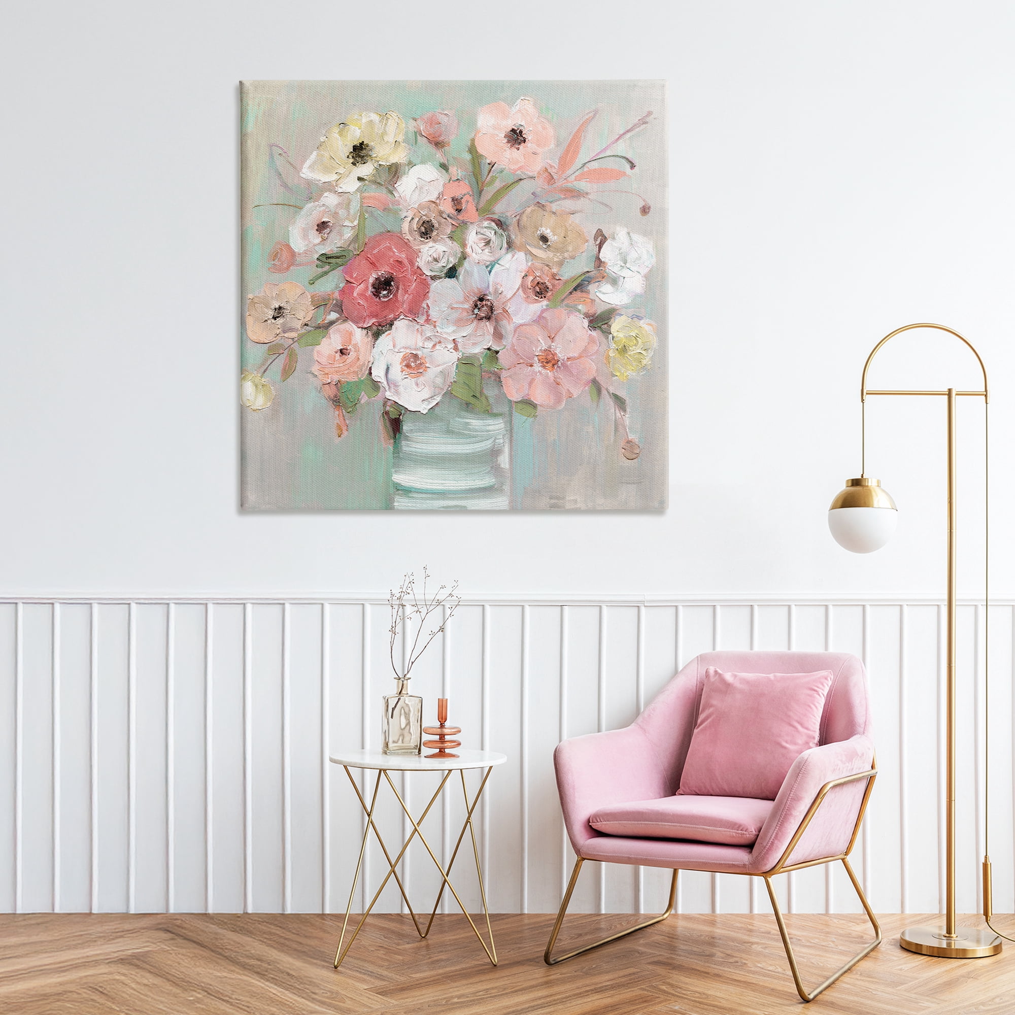 Stupell Industries Pastel Flower Forms Vase Canvas Wall Art, design by Sally Swatland