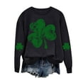 thumbnail image 4 of YABCSAZ St Patricks Day Sweatshirts for Women Irish T-Shirt Long Sleeve Sequin Shamrock Clover Printed Irish Pullover Casual Loose Oversize Charms Shirts Blouse Paddy's Day Great Parade Tops, 4 of 5