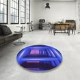 thumbnail image 4 of Ahgly Company Machine Washable Indoor Round Transitional Cobalt Blue Area Rugs, 6' Round, 4 of 7